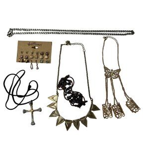 Mixed Lot Of 16 Goth Jewelry Pieces
